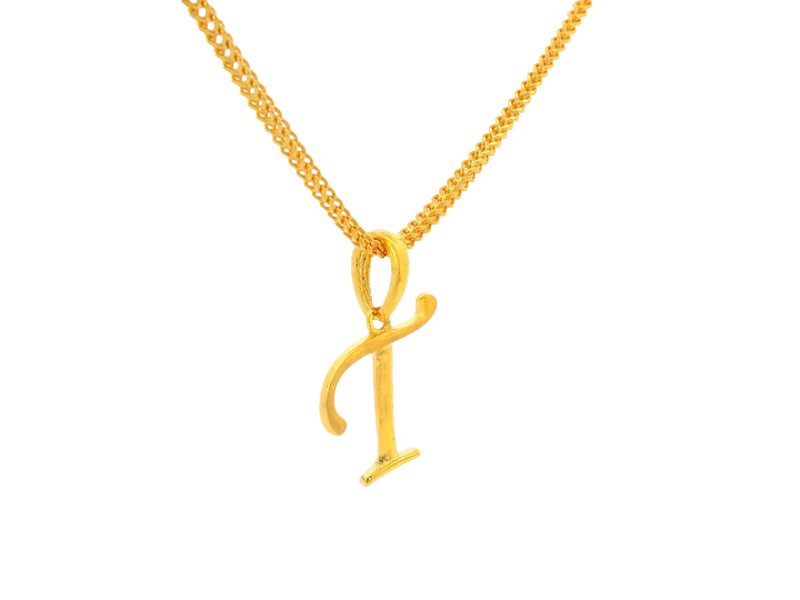 22K Yellow Gold Initial “T” Pendant