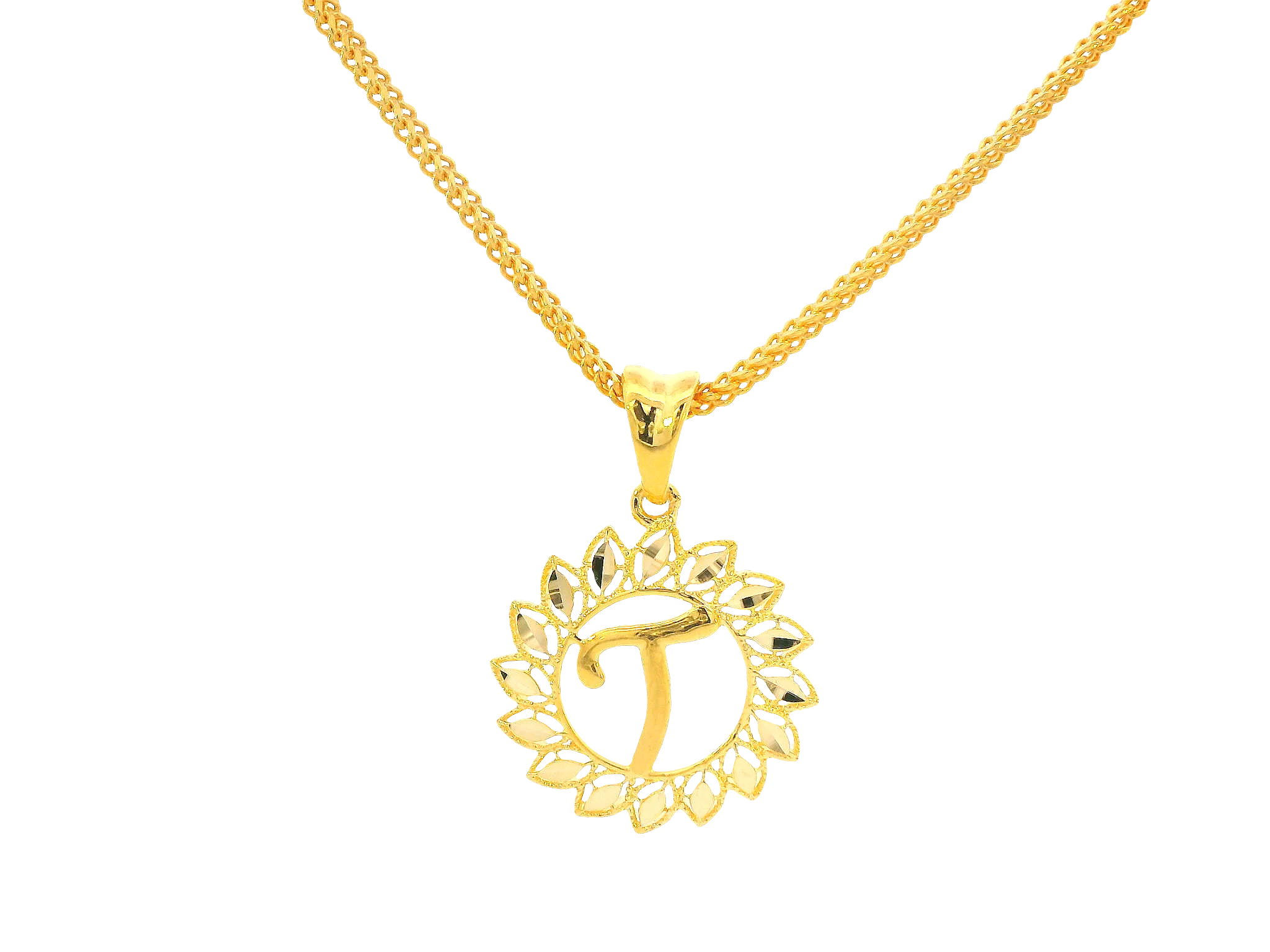 22K Yellow Gold Initial “T” Pendant