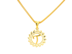 22K Yellow Gold Initial “T” Pendant