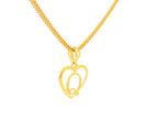 22K Yellow Gold Initial “Q” Pendant