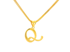 22K Yellow Gold Initial “Q” Pendant