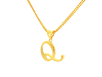22K Yellow Gold Initial “Q” Pendant