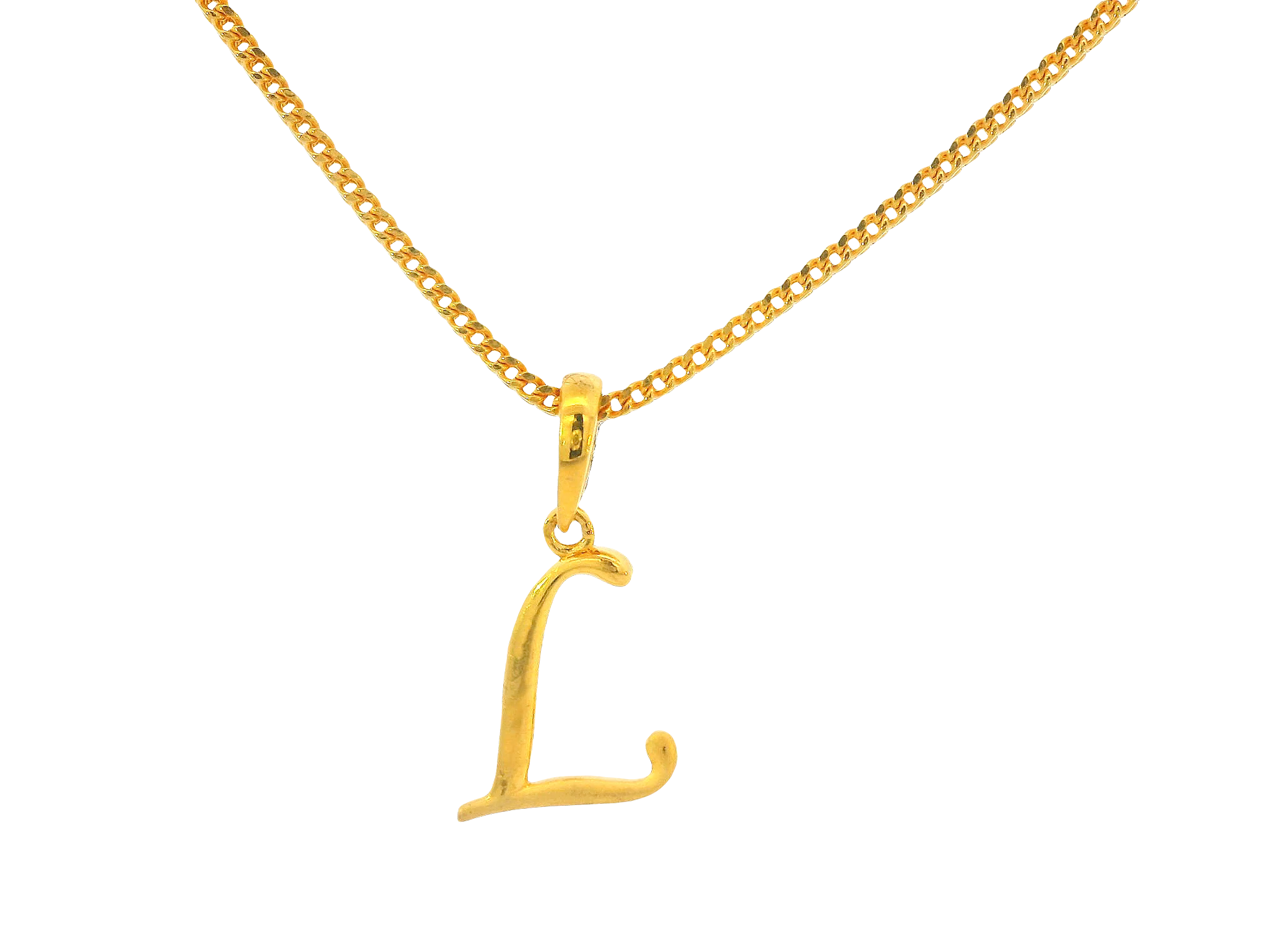 22K Yellow Gold Initial “L” Pendant