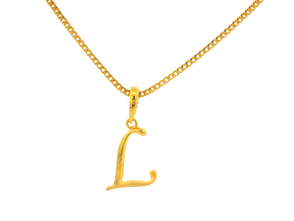 22K Yellow Gold Initial “L” Pendant