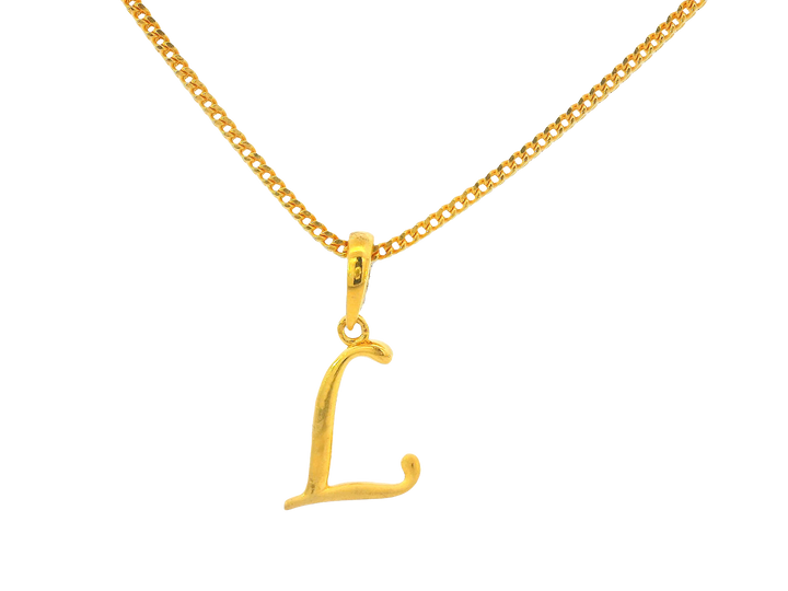 22K Yellow Gold Initial “L” Pendant