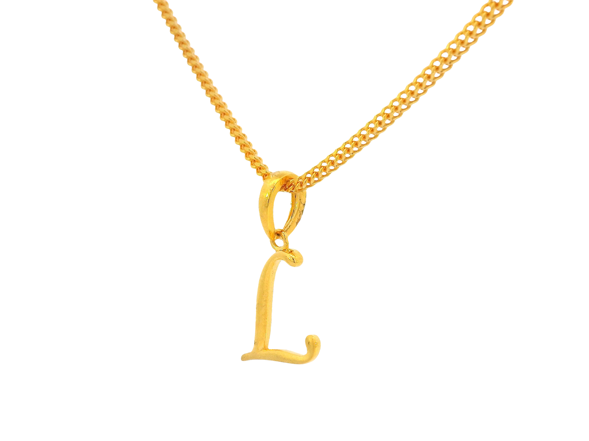 22K Yellow Gold Initial “L” Pendant