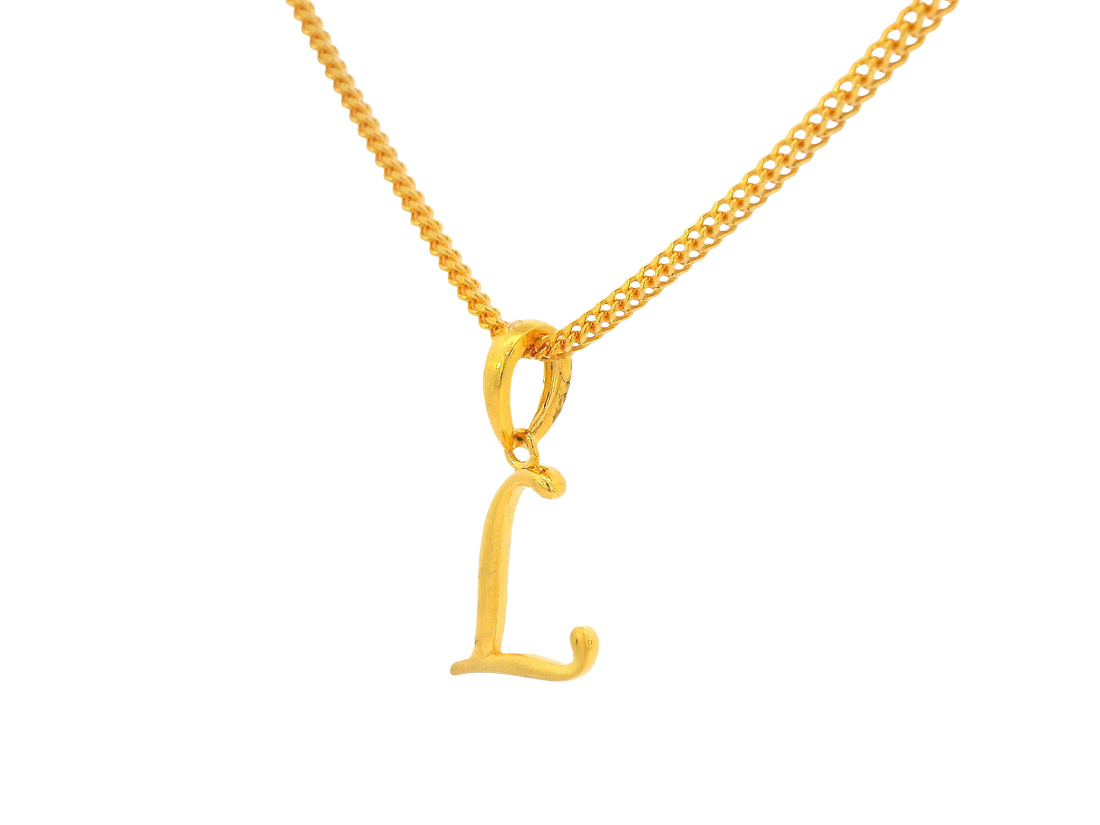 22K Yellow Gold Initial “L” Pendant
