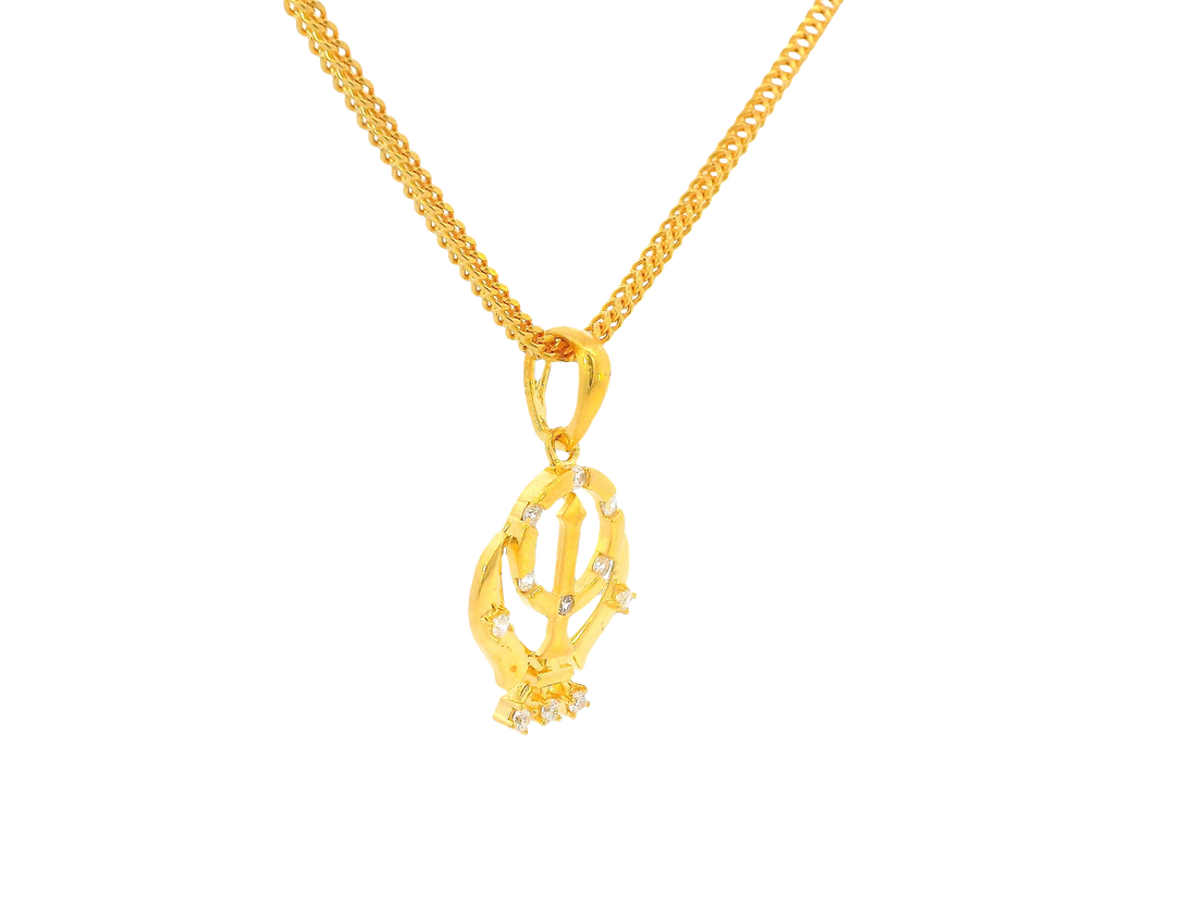 22K Yellow Gold Khanda Pendant