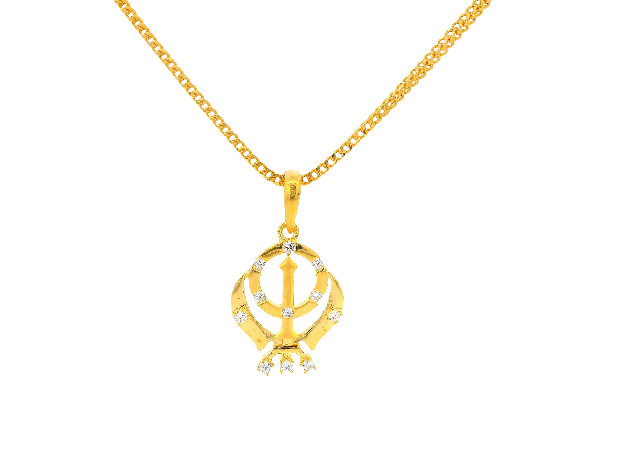 22K Yellow Gold Khanda Pendant