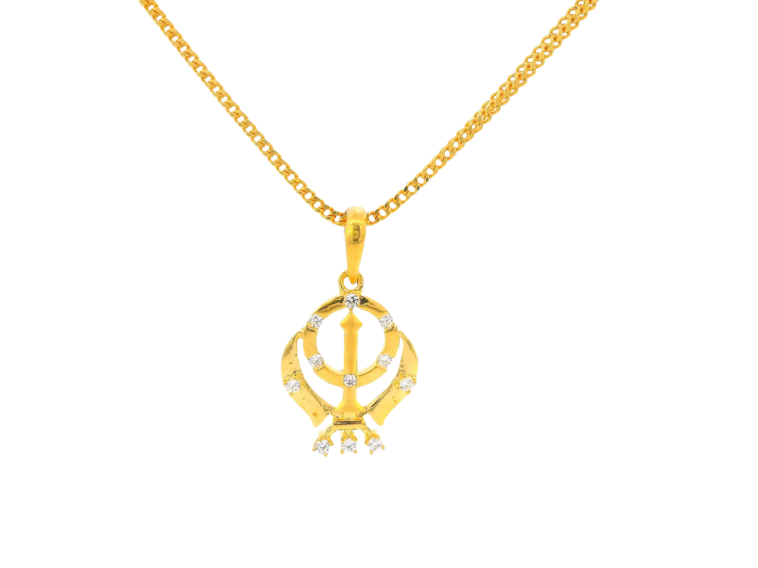 22K Yellow Gold Khanda Pendant