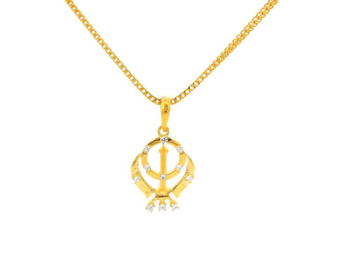 22K Yellow Gold Khanda Pendant