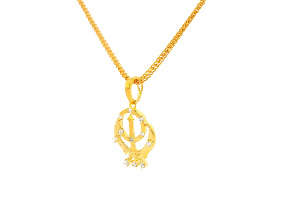 22K Yellow Gold Khanda Pendant