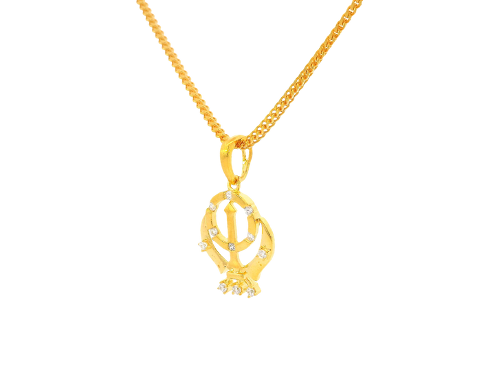 22K Yellow Gold Khanda Pendant