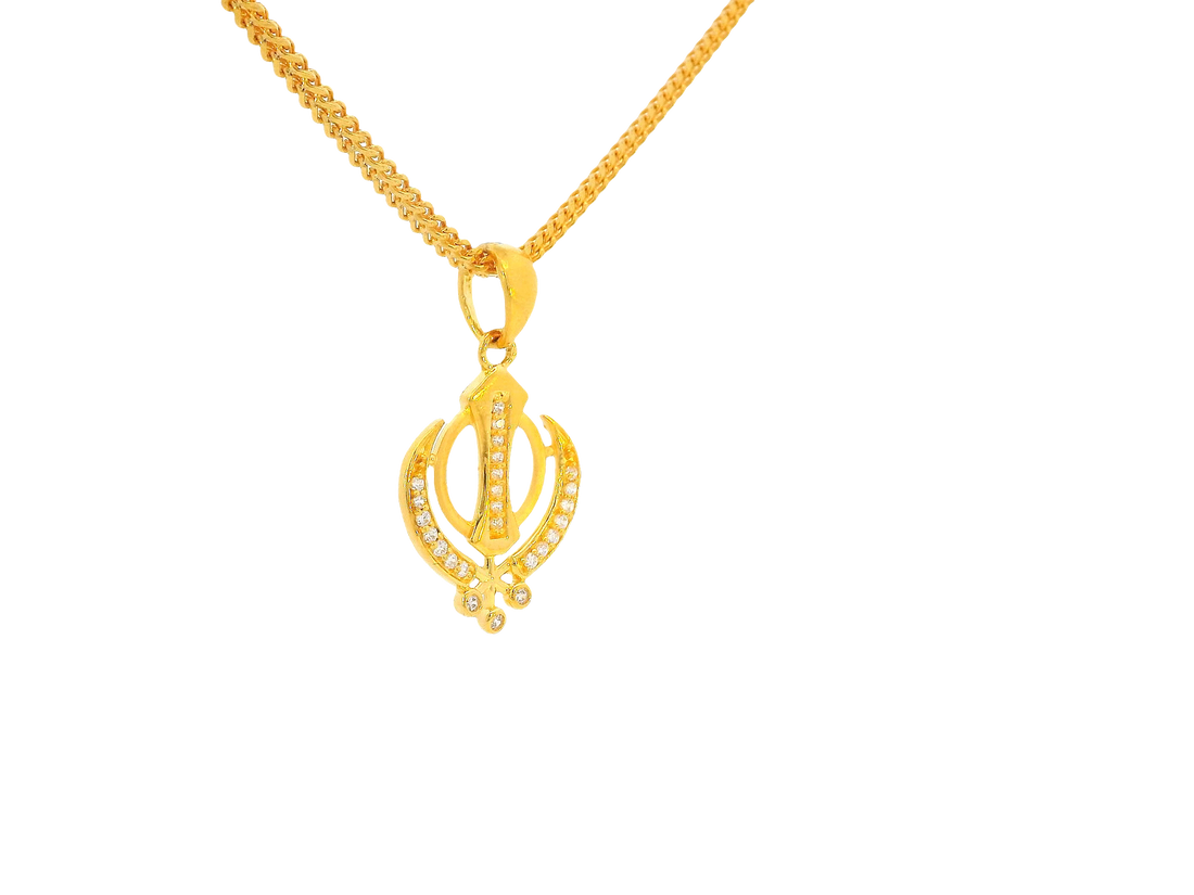 22K Yellow Gold Khanda Pendant