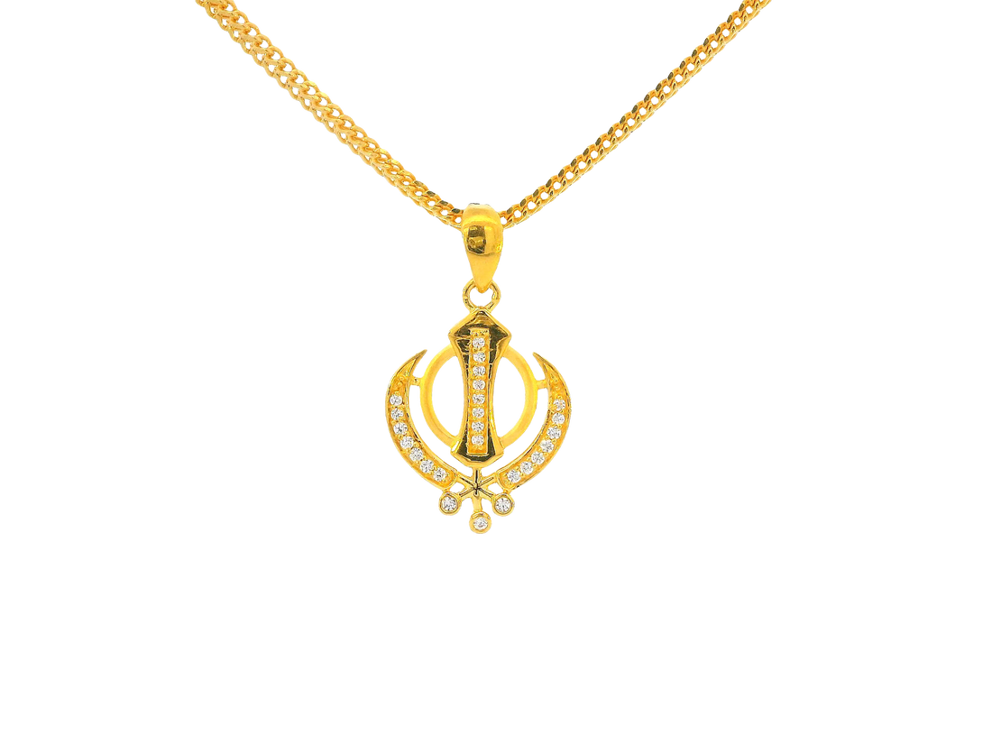 22K Yellow Gold Khanda Pendant