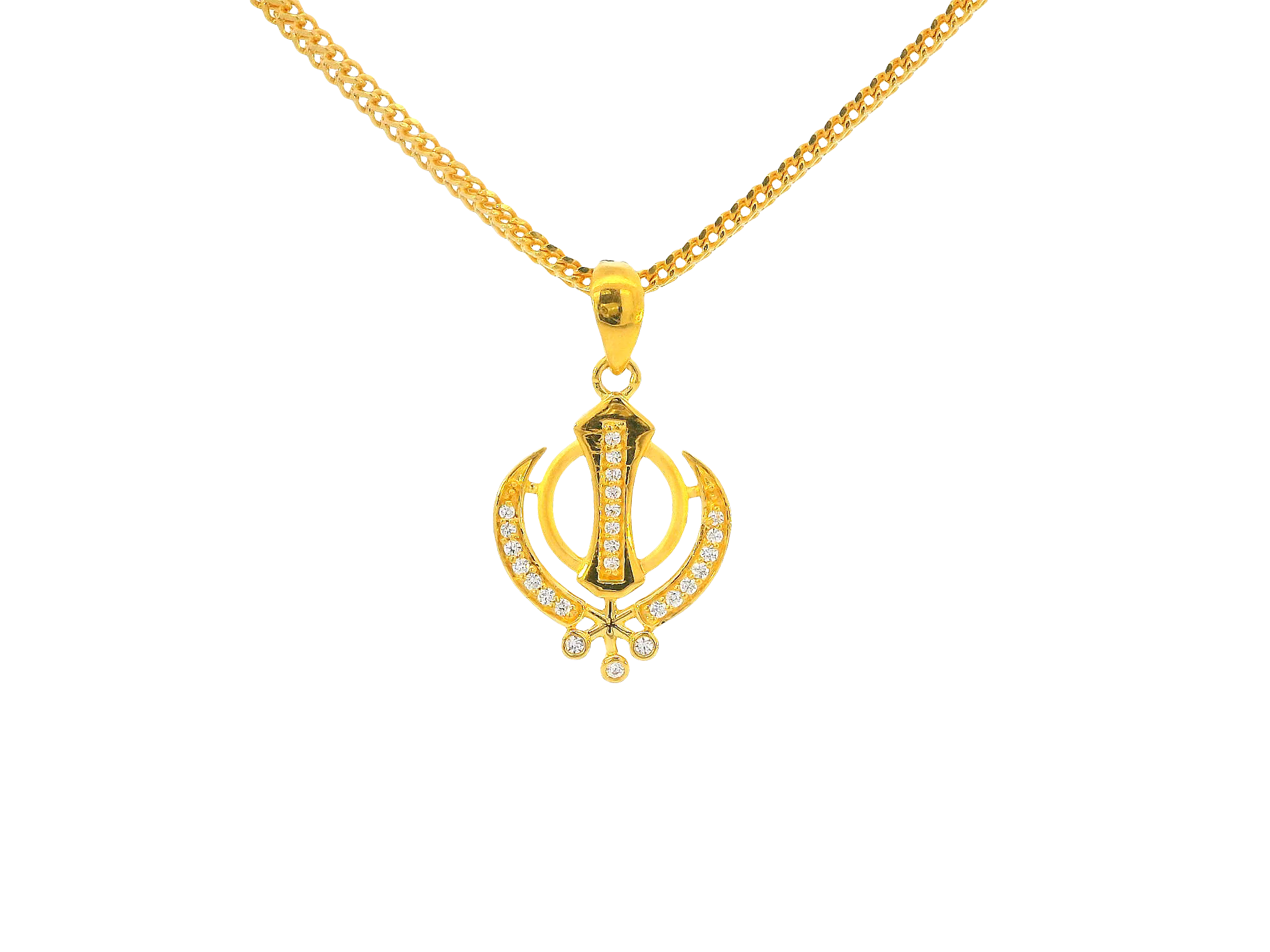 22K Yellow Gold Khanda Pendant