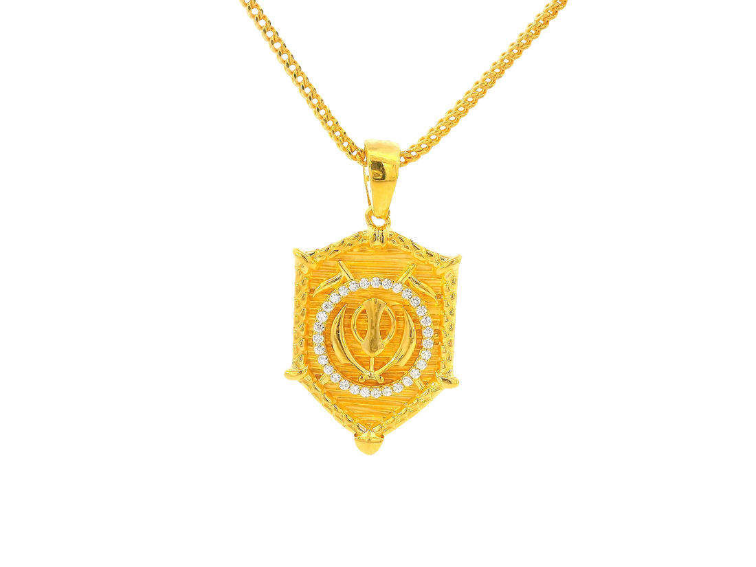 22K Yellow Gold Khanda Pendant