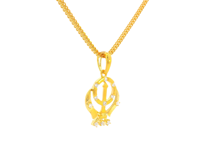22K Yellow Gold Khanda Pendant