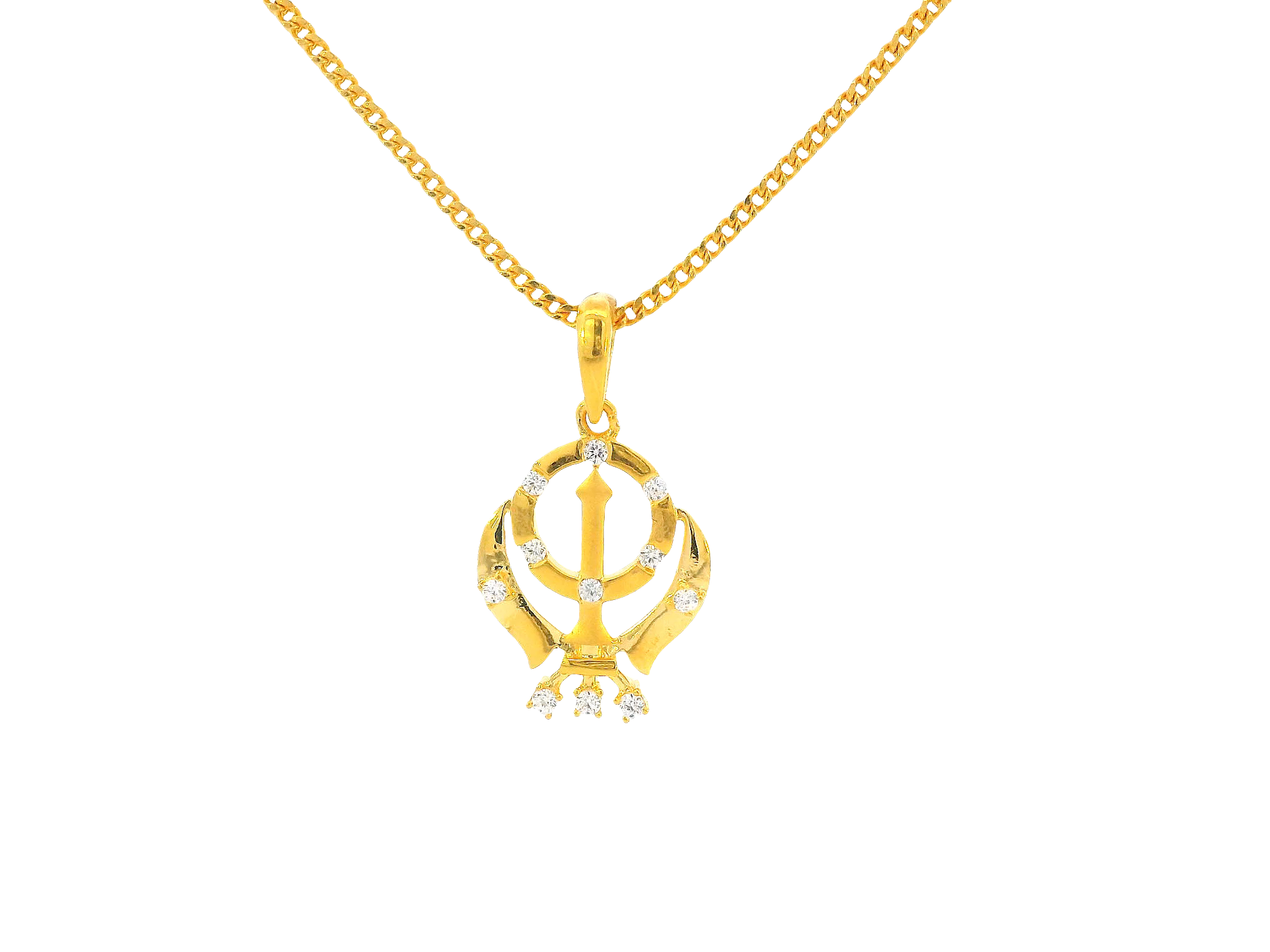 22K Yellow Gold Khanda Pendant