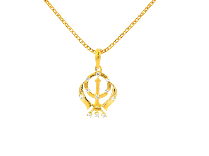 22K Yellow Gold Khanda Pendant