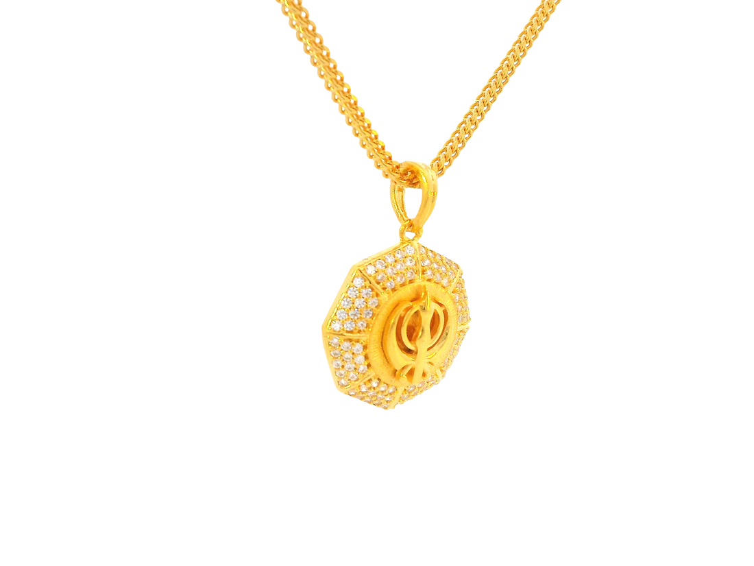 22K Yellow Gold Khanda Pendant