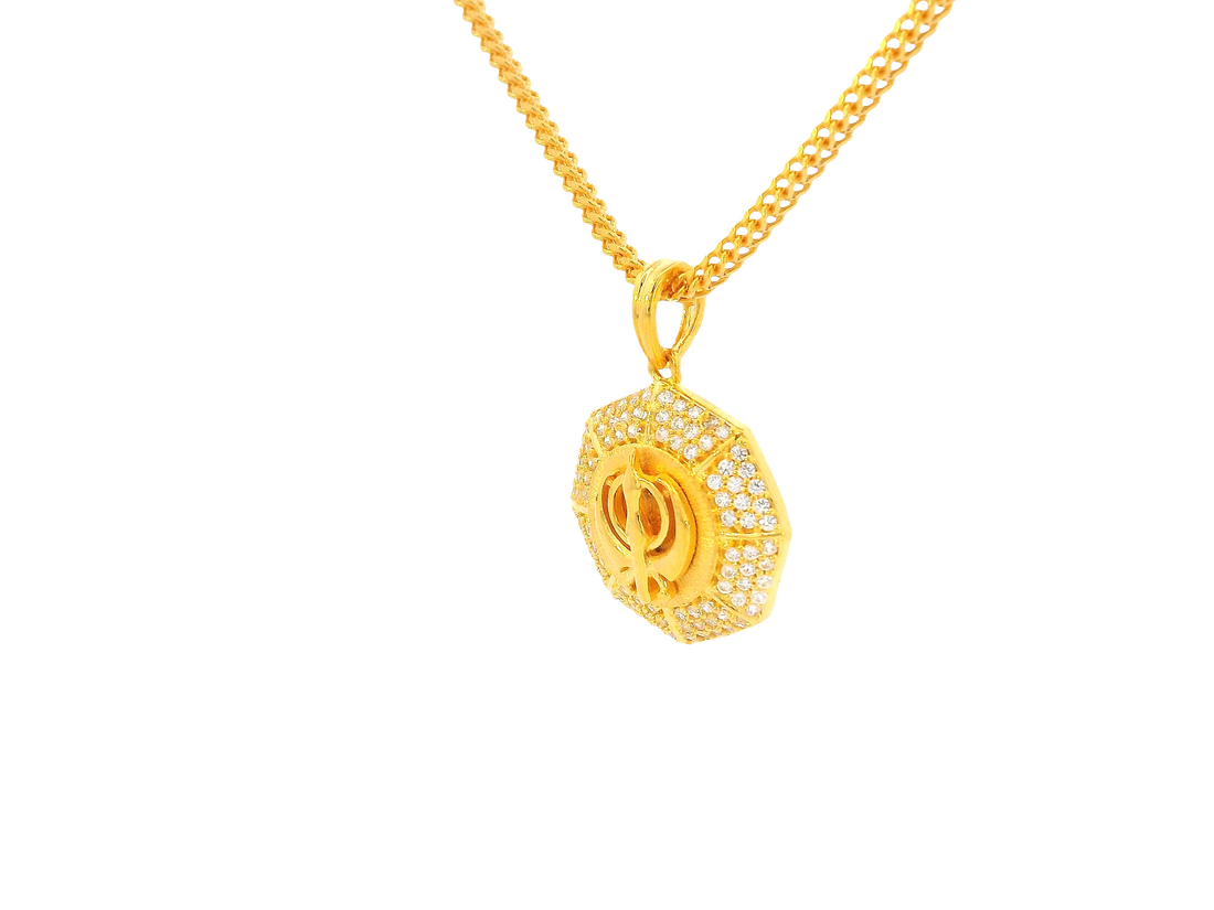22K Yellow Gold Khanda Pendant