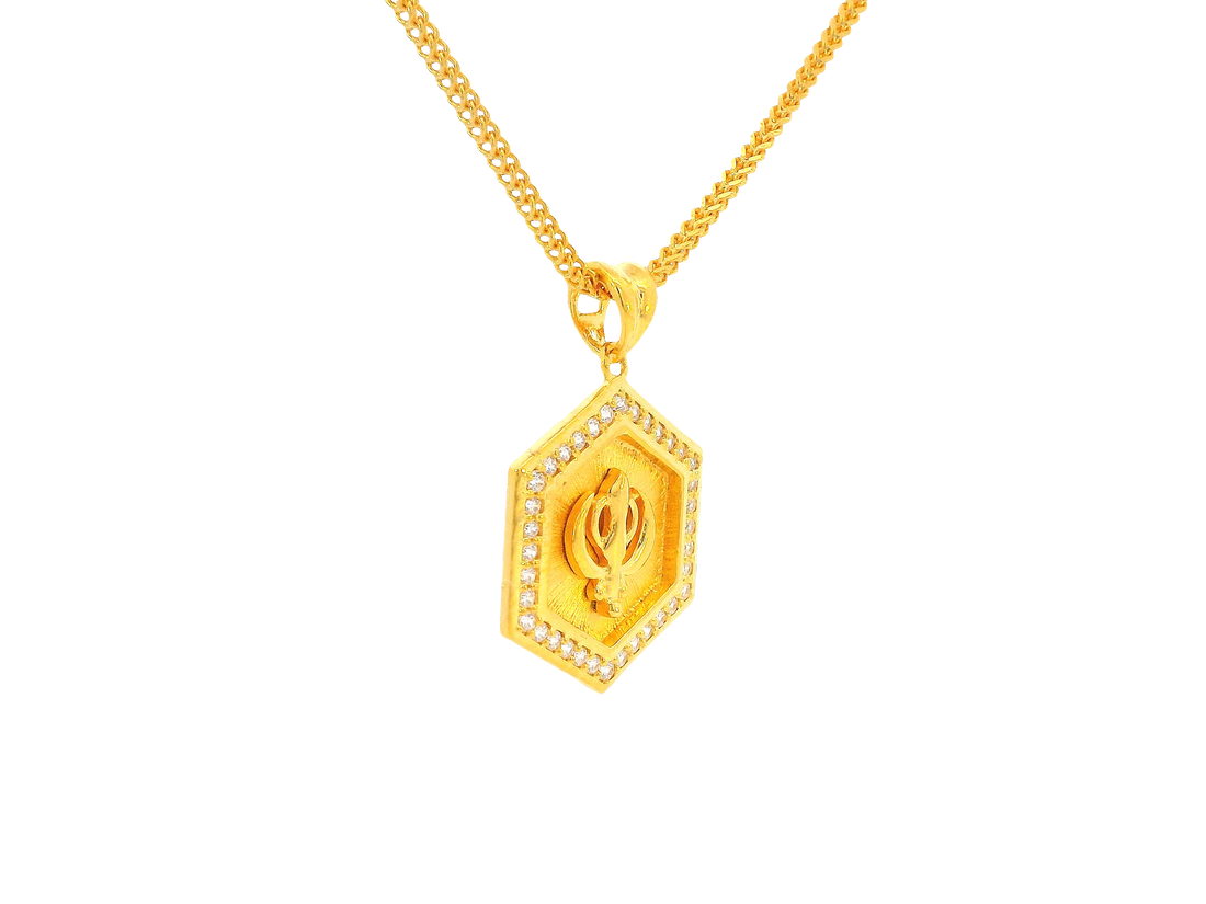 22K Yellow Gold Khanda Pendant