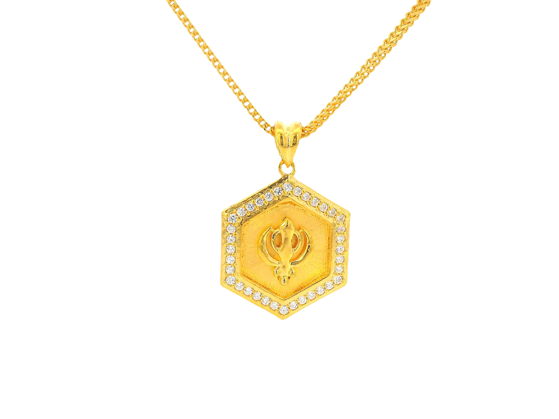22K Yellow Gold Khanda Pendant