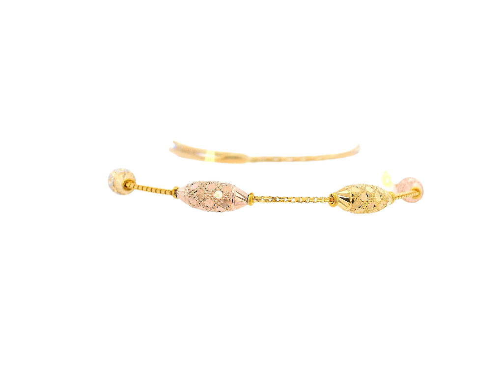 22K Tri-Color Gold Ladies Bracelet with Lobster Lock