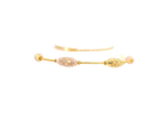 22K Tri-Color Gold Ladies Bracelet with Lobster Lock