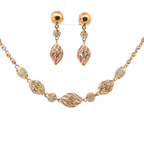 22K Tri-Color Gold Necklace with Lobster Lock