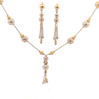 22K Tri-Color Gold Necklace with Lobster Lock