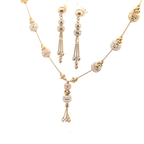 22K Tri-Color Gold Necklace with Lobster Lock