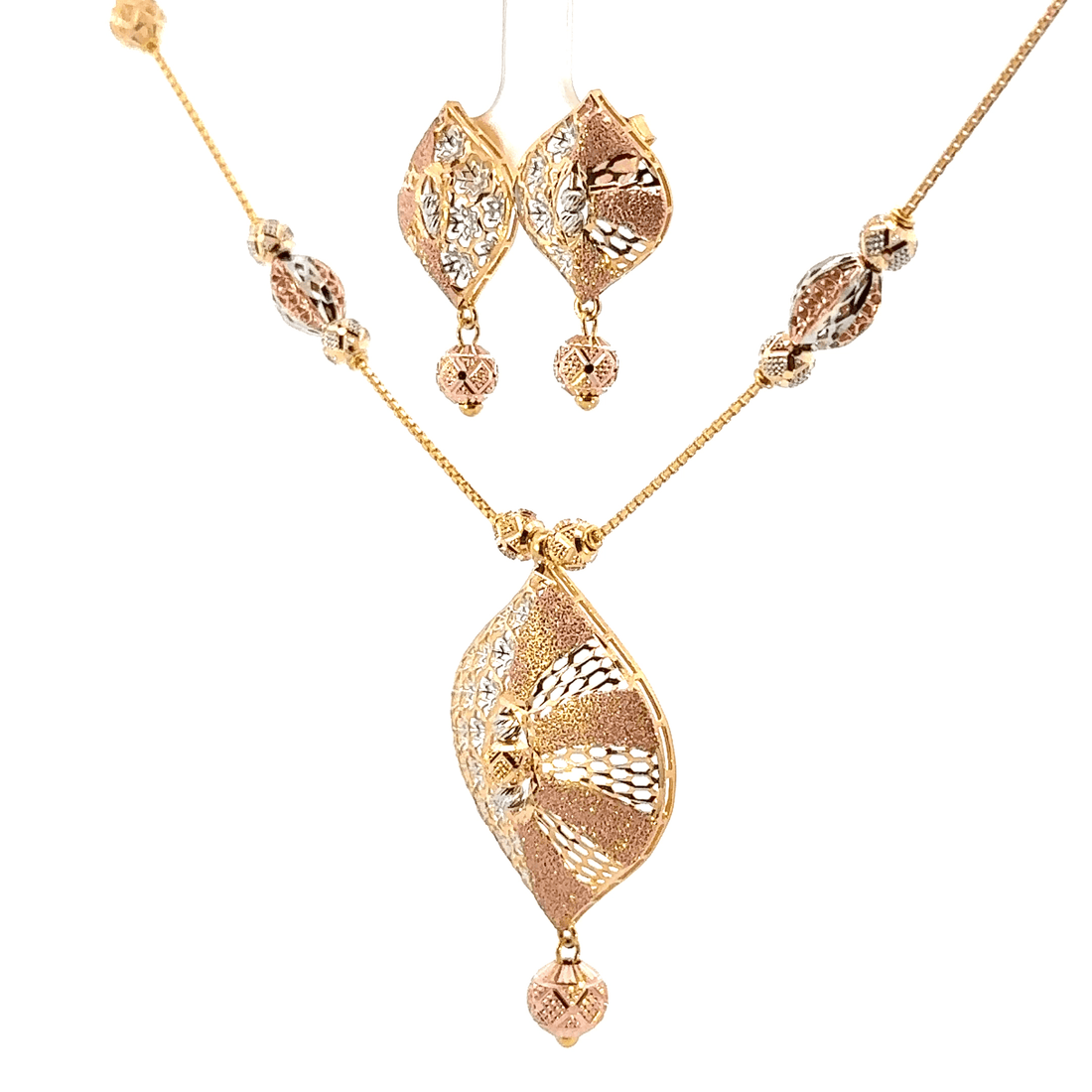22K Tri-Color Gold Necklace