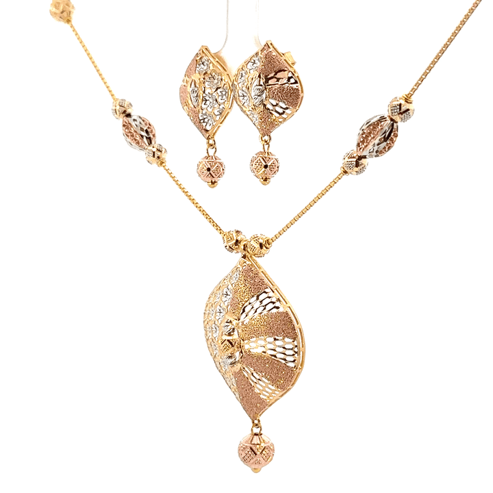 22K Tri-Color Gold Necklace