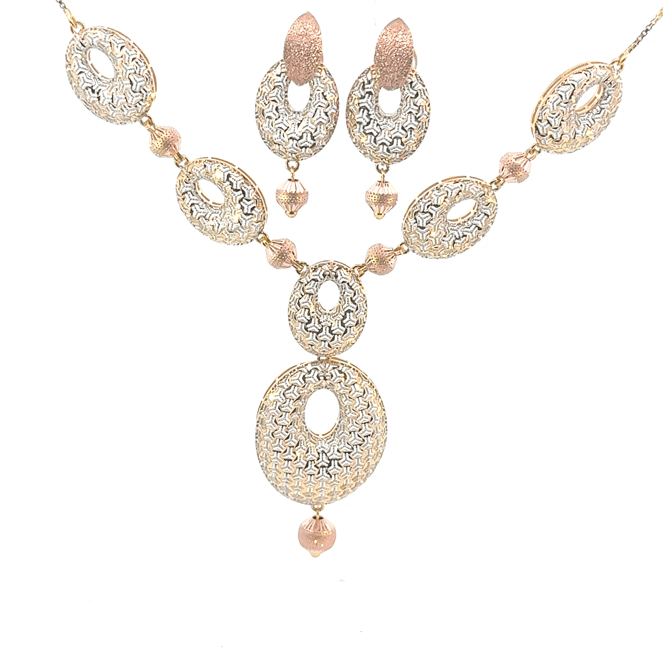 22K Tri-Color Gold Necklace