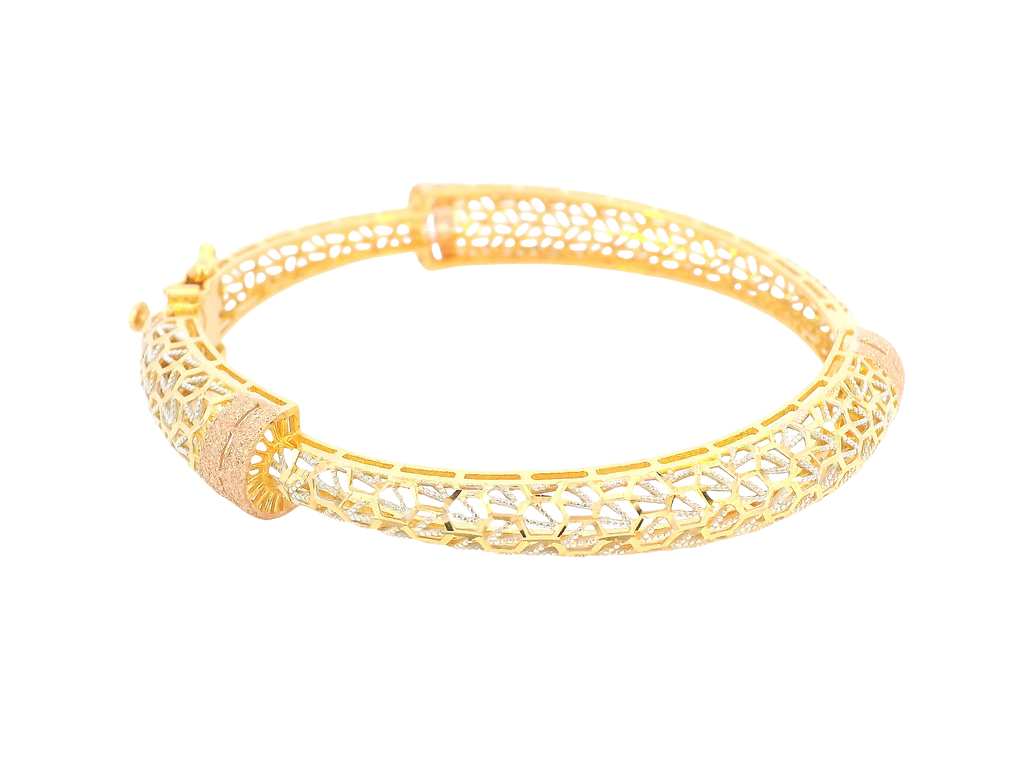 22K Tri-Color Open Ladies Bracelet