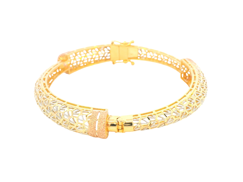22K Tri-Color Open Ladies Bracelet