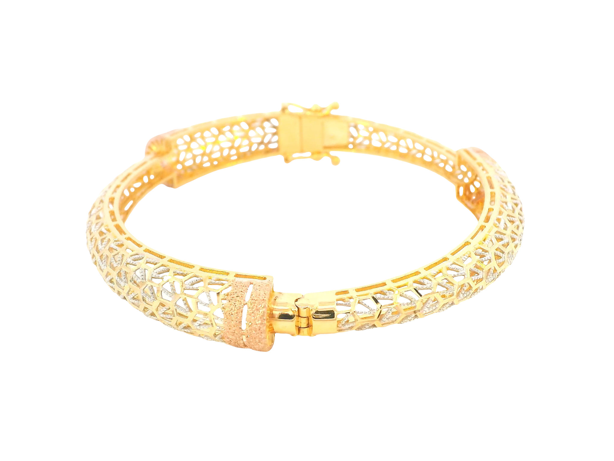 22K Tri-Color Open Ladies Bracelet