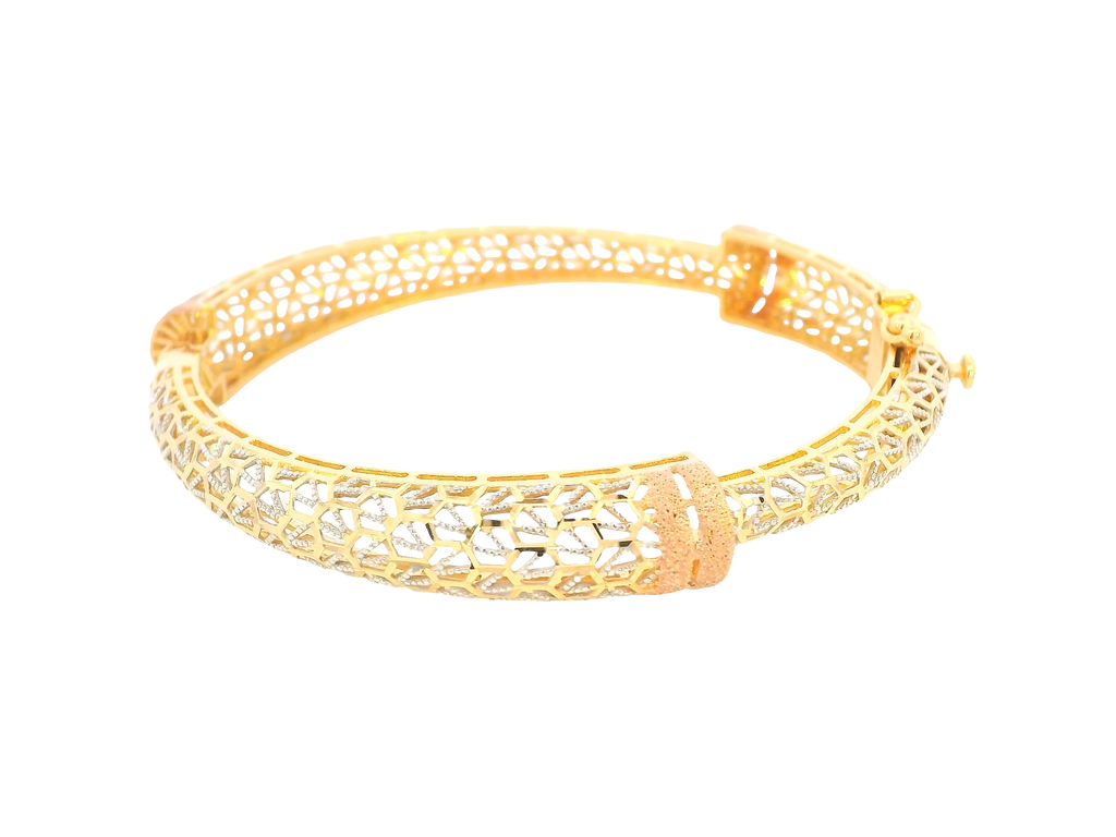 22K Tri-Color Open Ladies Bracelet