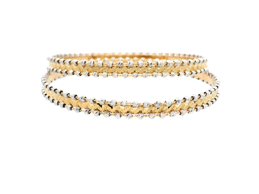 22K Yellow &amp; White Gold Bangles