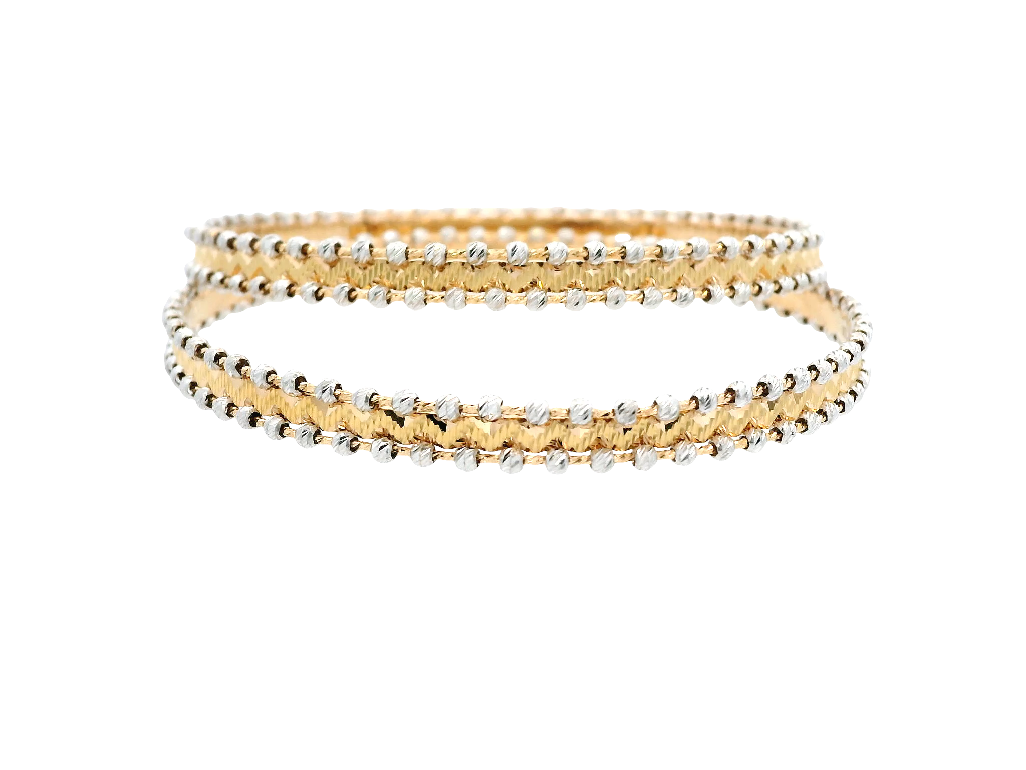 22K Yellow &amp; White Gold Bangles