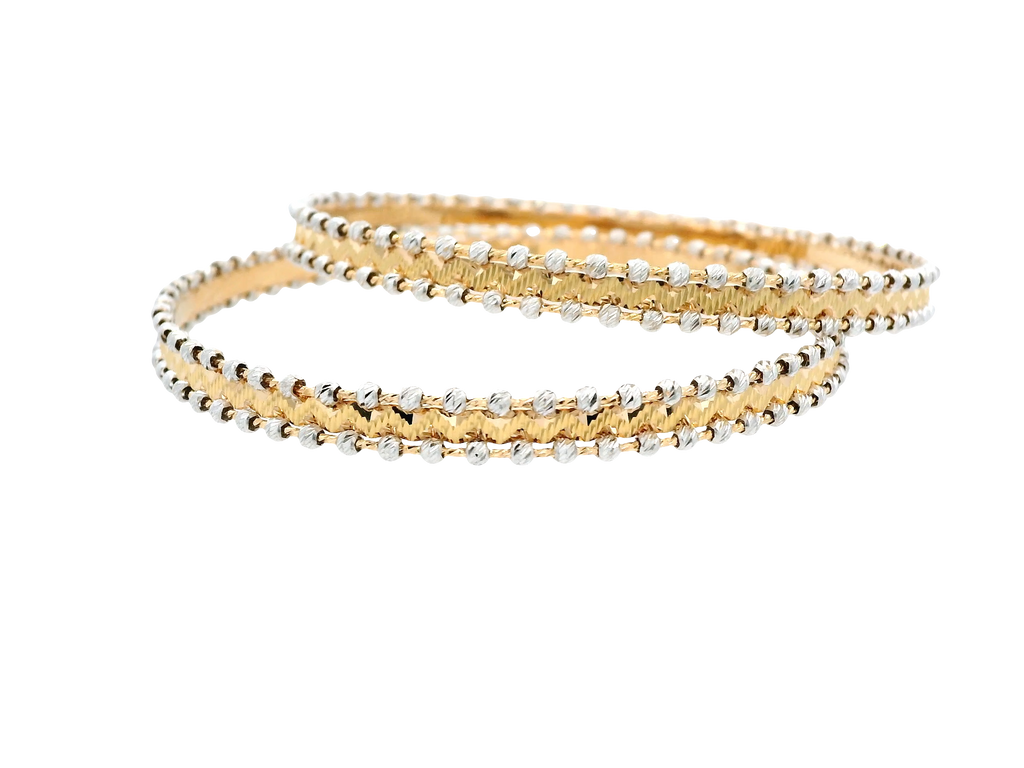 22K Yellow &amp; White Gold Bangles