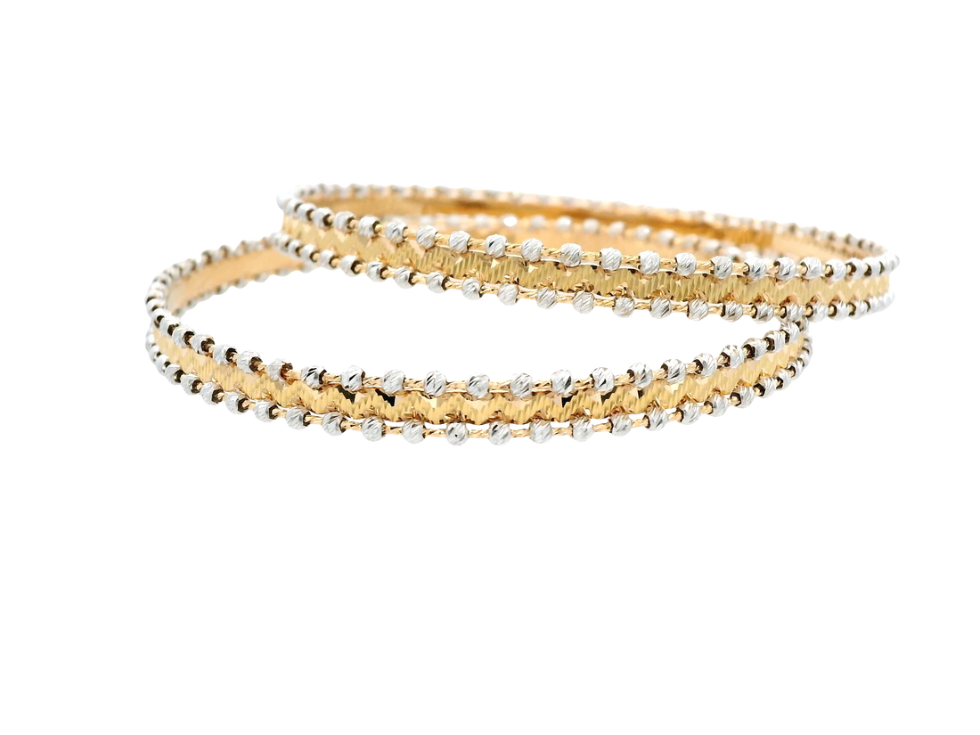 22K Yellow &amp; White Gold Bangles