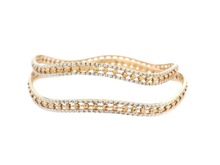 22K Yellow + White Gold Bangles