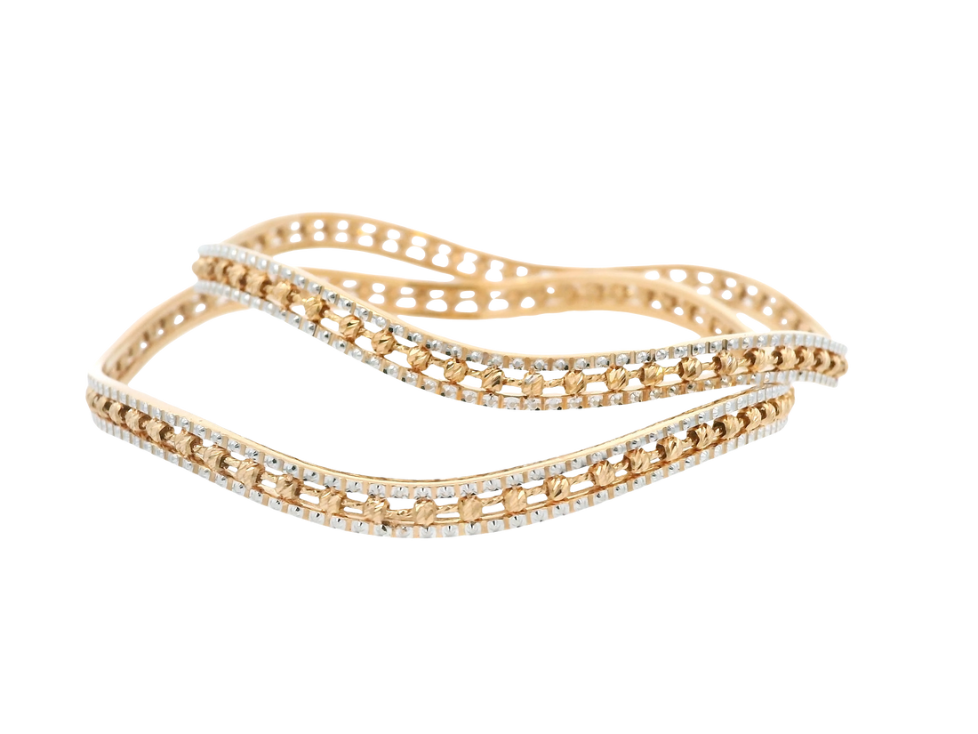 22K Yellow + White Gold Bangles