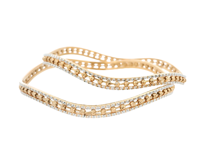 22K Yellow + White Gold Bangles