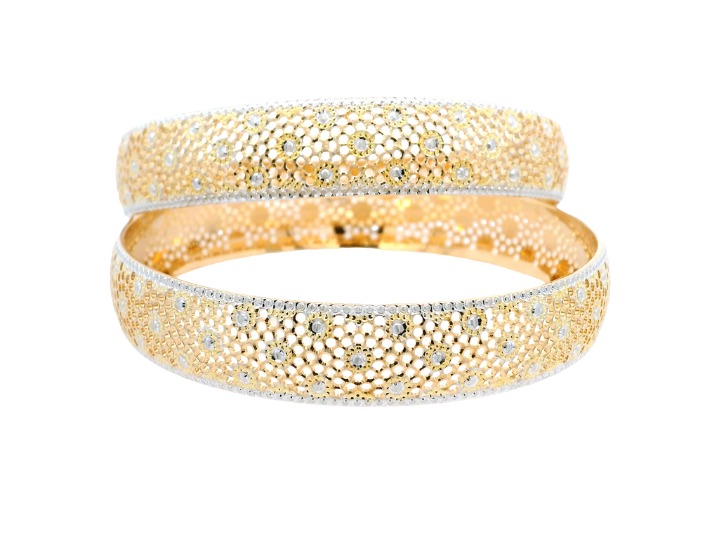 22K Yellow + White Gold Bangles