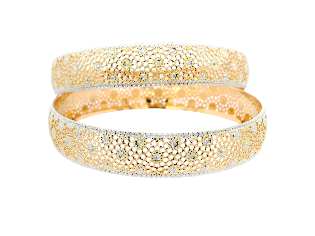 22K Yellow + White Gold Bangles