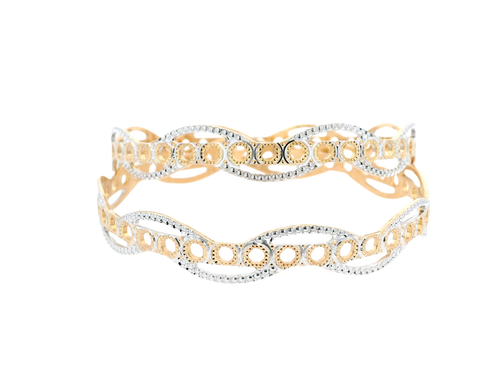 22K Yellow &amp; White Gold Bangles